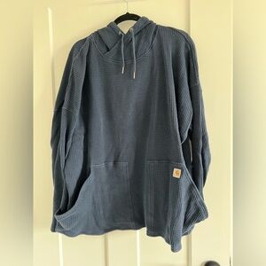 Carhartt Women's Navy Waffle Knit Hoodie